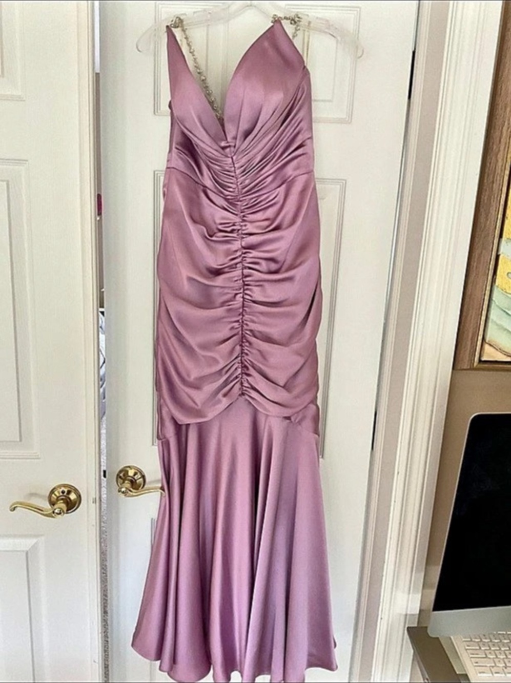 Alfabeta Ruched Maxi Dress in Purple